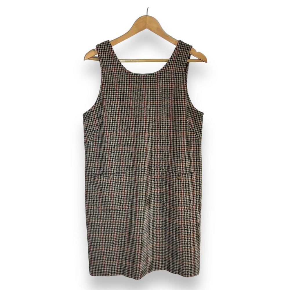 Vintage Talbots Petite Houndstooth Sleeveless Mini‎ Dress Womens 10
